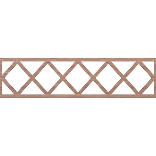 Ekena Millwork Wolford Fretwork 0.25 in. D x 47 in. W x 12 in. L Walnut Wood Panel Moulding
