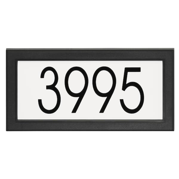 Unbranded Modern Rectangular Address Plaque in Black and White