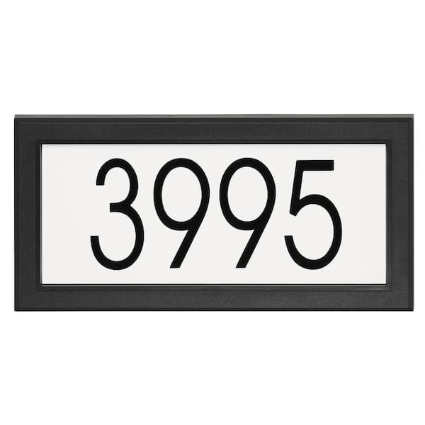 KLASSEN BRONZE LIMITED Modern Rectangular Address Plaque in Black and White