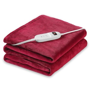 Grey Soft Flannel Sherpa Full Body Warming Heated Blanket Electric ...