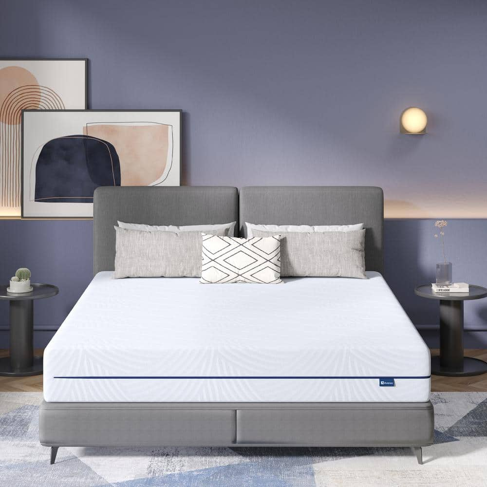 Avenco Comfortable King Medium 10 in. Gel Memory Foam Mattress, Double ...