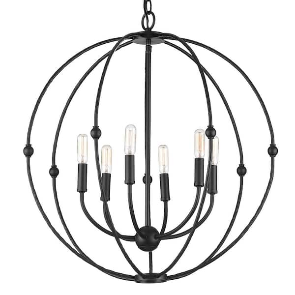 Pacolet 6-Light Textured Black Chandelier