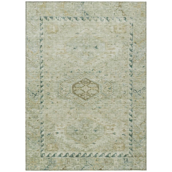 Chantille Machine Washable Indoor/Outdoor Abstract ACN2357 Sage 5 ft. x 7 ft. 6 in. Area Rug
