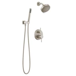 Modern 2-Handle Shower Trim Kit in Spotshield Brushed Nickel with Hand Shower (Valve Not Included)