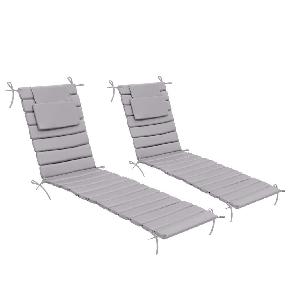70.9 x 20.8 Inch 2 Pieces Light Gary Foldable Outdoor Chaise Lounge Cushion Replacement Patio Lounge Chair Cushions price history on PriceWatchPro