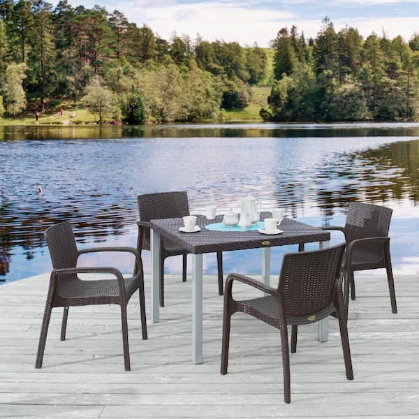 Stackable plastic best sale dining chairs