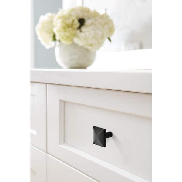 10-Pack Extensity 1 1/8 in.  29mm  Classic Matte Black Square Cabinet Knobs