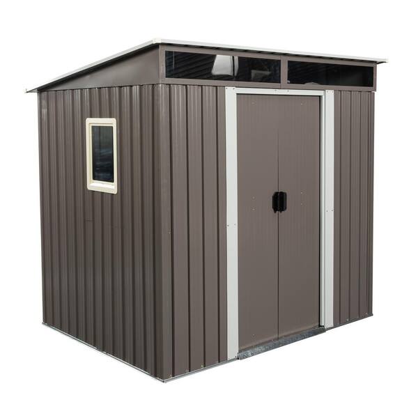 Unbranded 6 ft. W x 5 ft. D Metal Outdoor Storage Shed with Clear Panels and Windows, Perfect for the Backyard Covers 30 sq. ft.