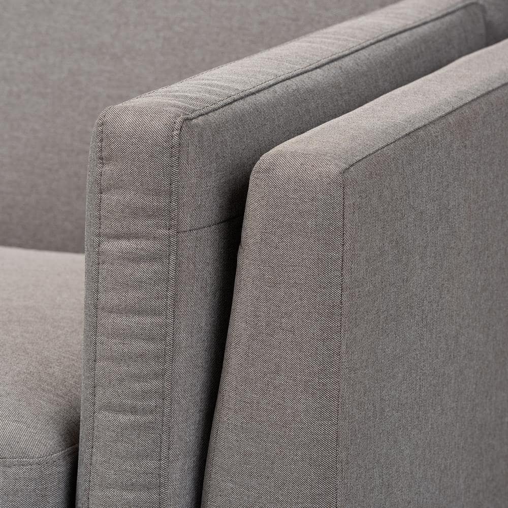Sava Mid-Century Modern Grey Fabric Walnut Wood 2-Piece Sofa Set