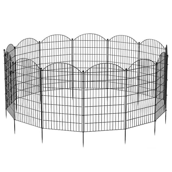 13-Panel Arch Garden Fence with Gate 336 in. W x 40 in. H Metal Wire Panel Border Garden Fencing Animal Barrier for Yard