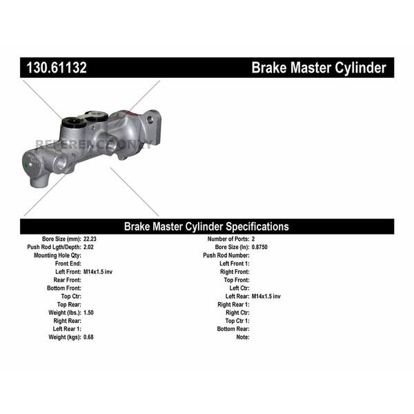 Centric Parts Brake Master Cylinder