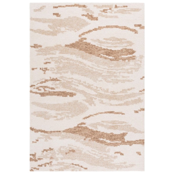 Harvest 9 ft. x 12 ft. Ivory/Beige Abstract Wavy Area Rug