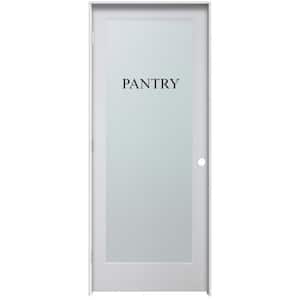 Modern Pantry 24 in. x 80 in. Right Hand Full Lite Frosted Glass Primed MDF Single Prehung Interior Door