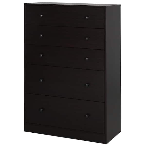 Lakefront Wide Drawer Dresser Storage Organizer 5-Drawer Closet Shelves (11.4D x 39.3W x 21.6H), Grey