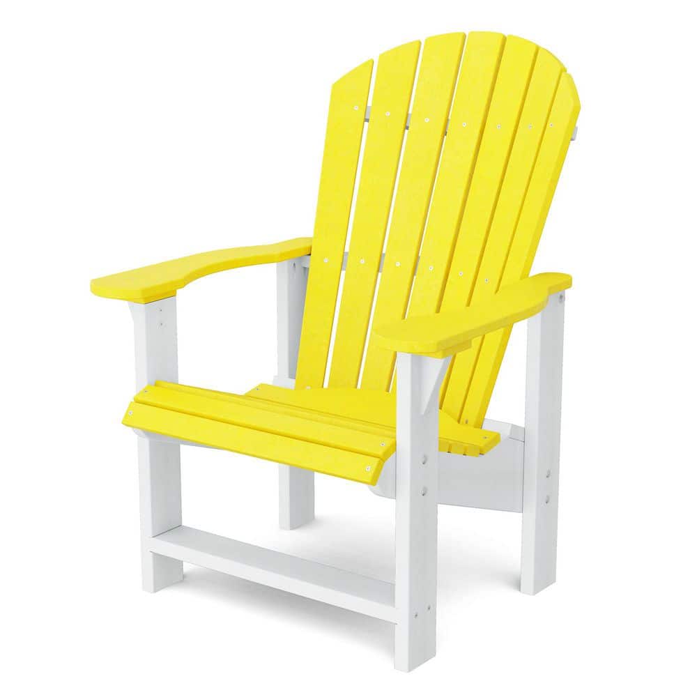 Heritage Lemon Yellow and White Plastic Outdoor Upright Adirondack Chair price history on PriceWatchPro