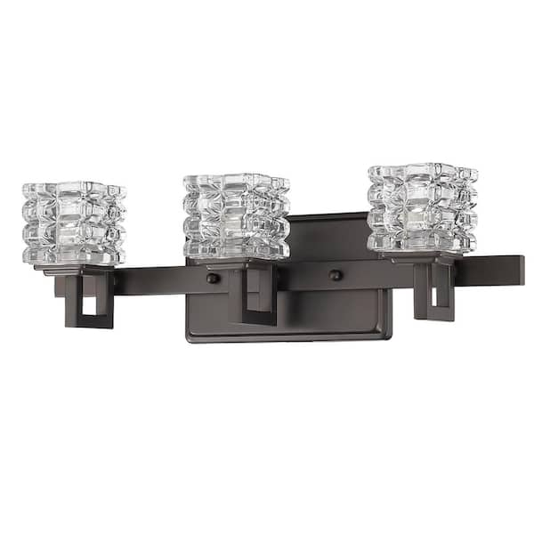 Acclaim Lighting Coralie 3-Light Oil-Rubbed Bronze Vanity Light with Pressed Crystal Shades