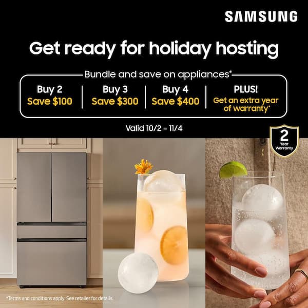 Bespoke 36 in. 29 cu. ft. Standard Depth 4-Door French Door Refrigerator with Sphere Ice in Stainless Steel