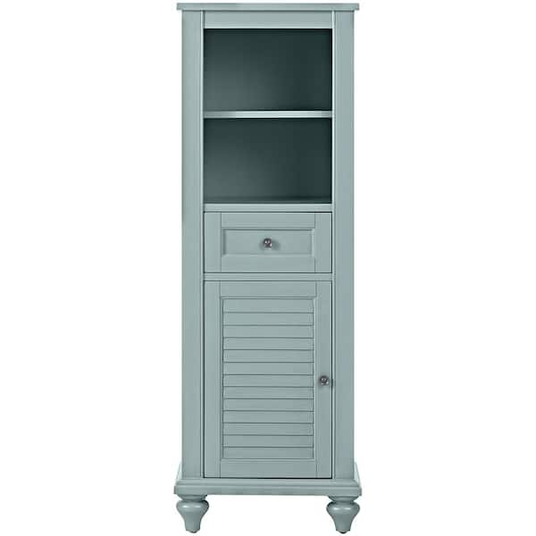 Home Decorators Collection Hamilton 18 in. W x 14 in. D x 52.5 in. H Blue Freestanding Linen Cabinet