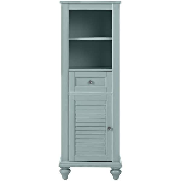 Hamilton 18 in. W x 14 in. D x 52.5 in. H Blue Freestanding Linen Cabinet