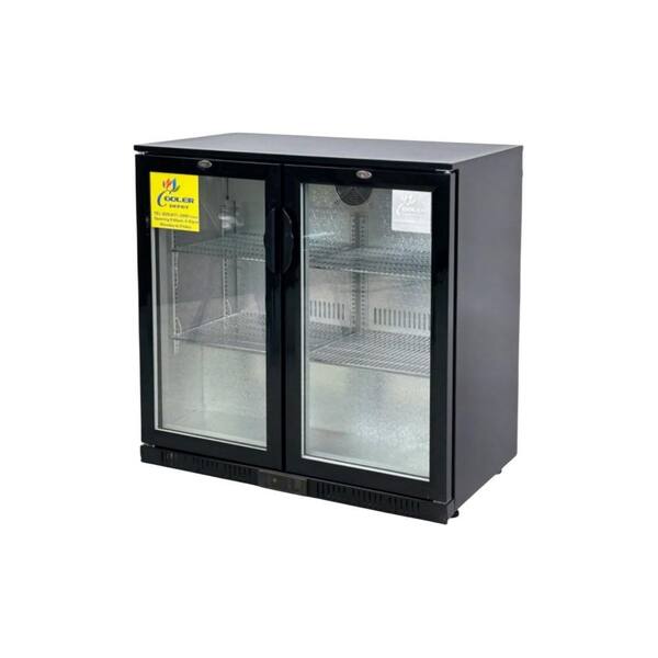 Cooler Depot 35 in. 7.4 cu. ft. 2 Glass Door Counter Height Back