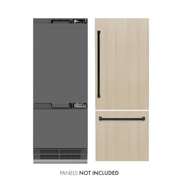 ZLINE Kitchen and Bath Autograph Edition 30 in. 16.1 cu. ft. Panel Ready Built-In Bottom Freezer Refrigerator w/Gray Interior and Black Accents