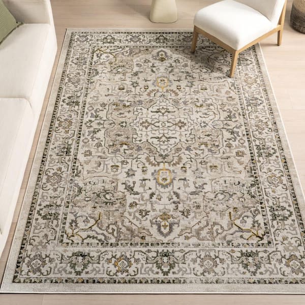 nuLOOM Cady Cream 9 ft. x 12 ft. Machine Washable Transitional Area Rug