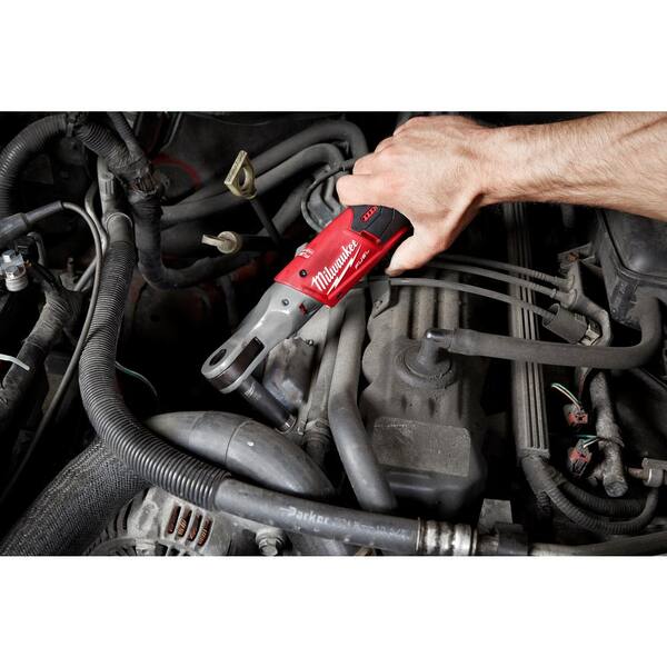 Milwaukee M12 FUEL 12V Lithium-Ion Brushless Cordless 3/8 in. Ratchet and Rivet Tool with Two 3.0 Ah Batteries