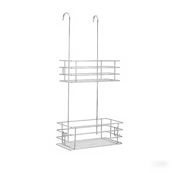 Bathroom Hanging Mount 360° Rotation Adjustable Rust Resistant Polished Shower Caddy, Stainless Steel Rust Proof, Silver