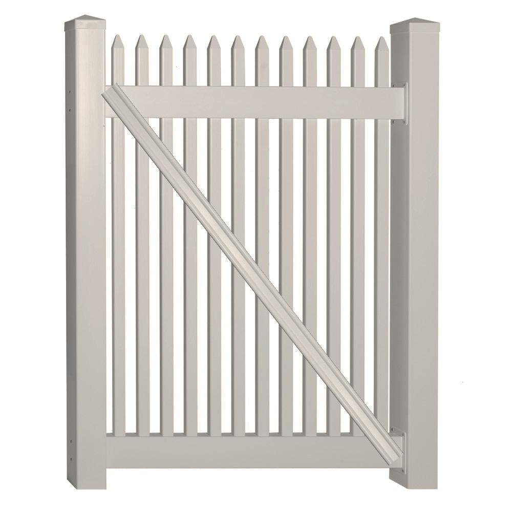 Monroe 3-ft H x 3-ft W Powder Coated Steel Flat-top Decorative Walk-thru Fence Gate
