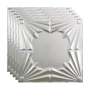 Art Deco 2 ft. x 2 ft. Brushed Aluminum Lay-In Vinyl Ceiling Tile (20 sq. ft.)