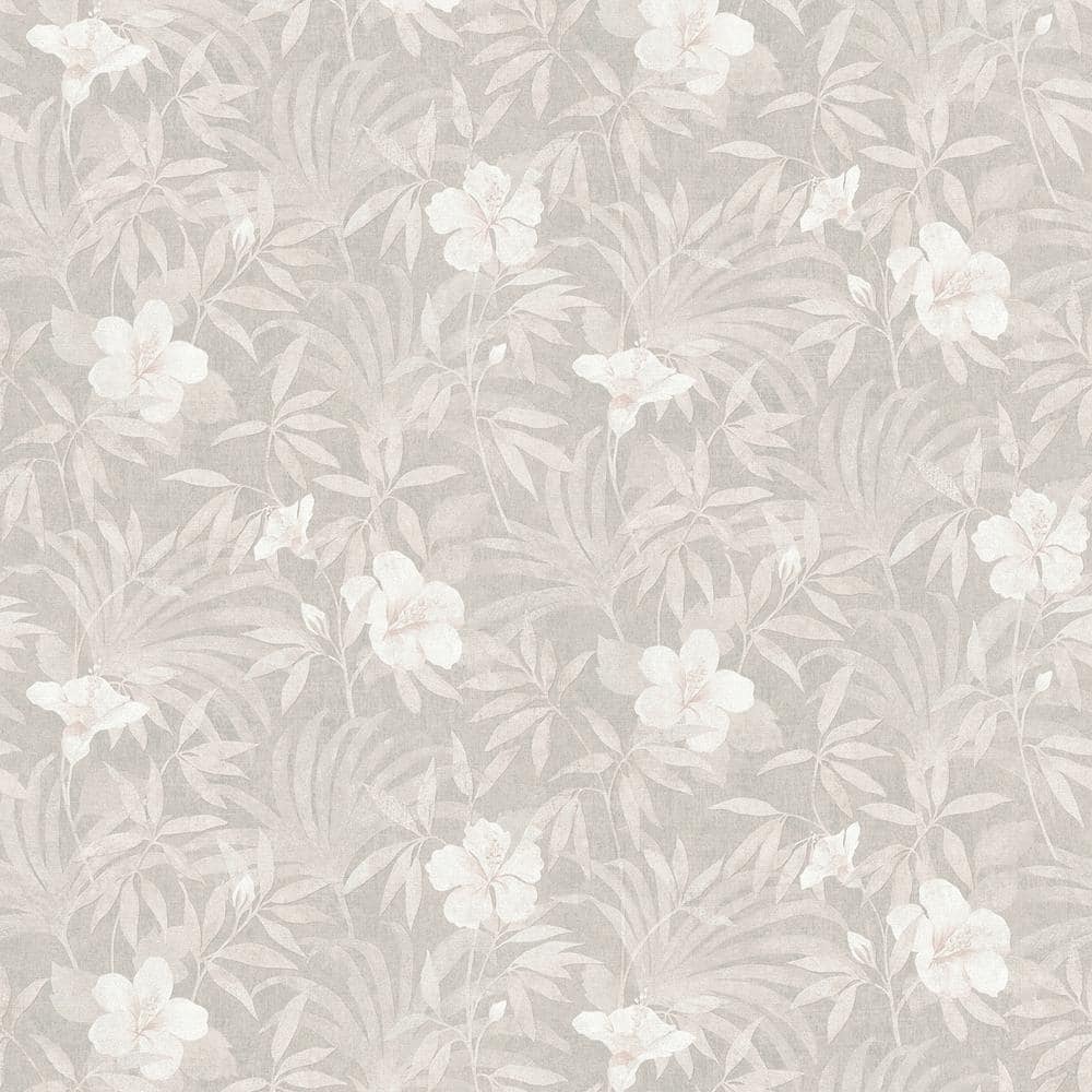 MH36505 Wallpaper  Grey & Beige Grand Floral Wallpaper