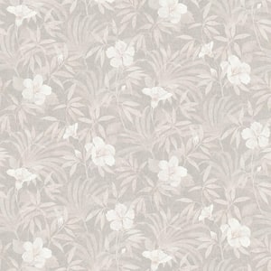 Malecon Grey Floral Vinyl Wallpaper Roll