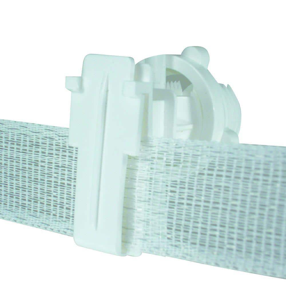 2 in. White Polytape Screw-On Insulator for Round Post (25-Pack)