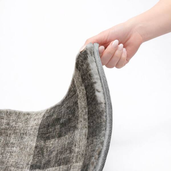 Dream Shag Premium Machine Washable Abstract ADS568 Gray 8 ft. x 10 ft. Area Rug