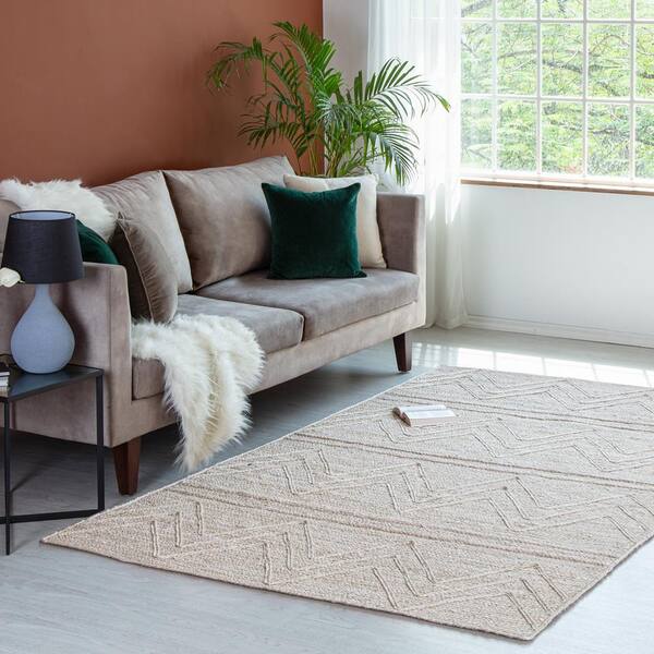 Element Handwoven Area Rug in Rain - Ethical Home Decor