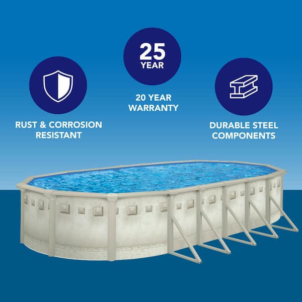 Palisades 18 ft. x 33 ft. Oval 52 in. Deep Above Ground Hard Sided Standard Pool Package