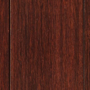 Deluxe Dark Brown Mahogany 48 in. x 60 in. Bamboo Roll-Up Office Chair Mat without Lip