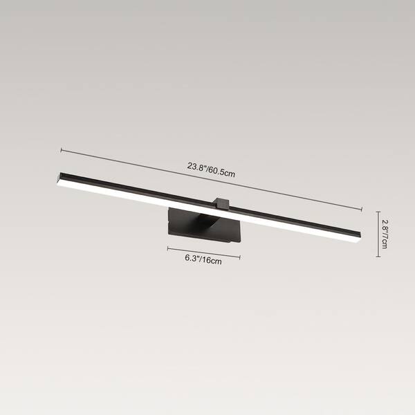 HUOKU NIMBUS 1-Light 23.8 in. W Black Integrated LED Vanity
