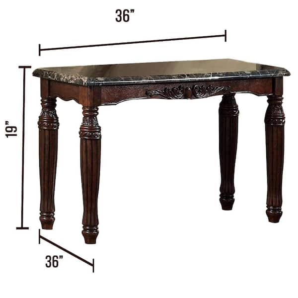 William's Home Furnishing Brampton 48 in. Espresso Rectangle Faux Marble Console Table