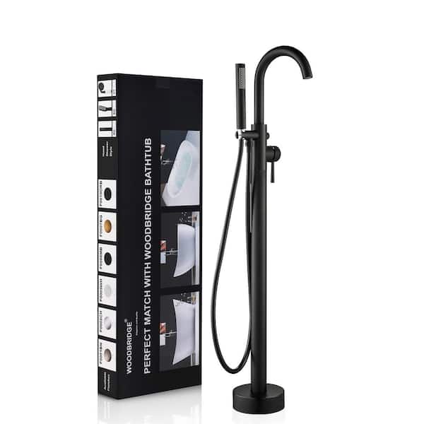 Florence Single-Handle Freestanding Tub Faucet with Hand Shower in Matte Black