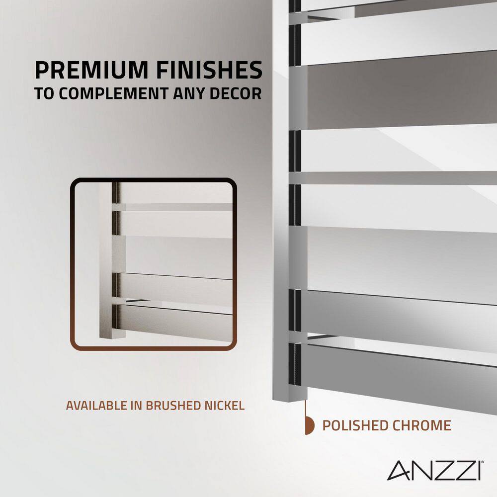 Polished Chrome 6-Bar Stainless Steel Wall Mounted Towel Warmer