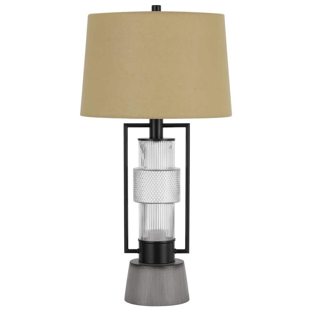 CAL Lighting 31 in. H Dark Bronze Metal Table Lamp with Cement Base and
