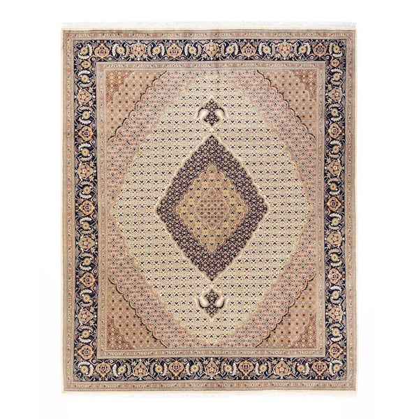 Mogul Traditional Ivory 8 ft. 2 in. x 10 ft. 5 in. Oriental Area Rug