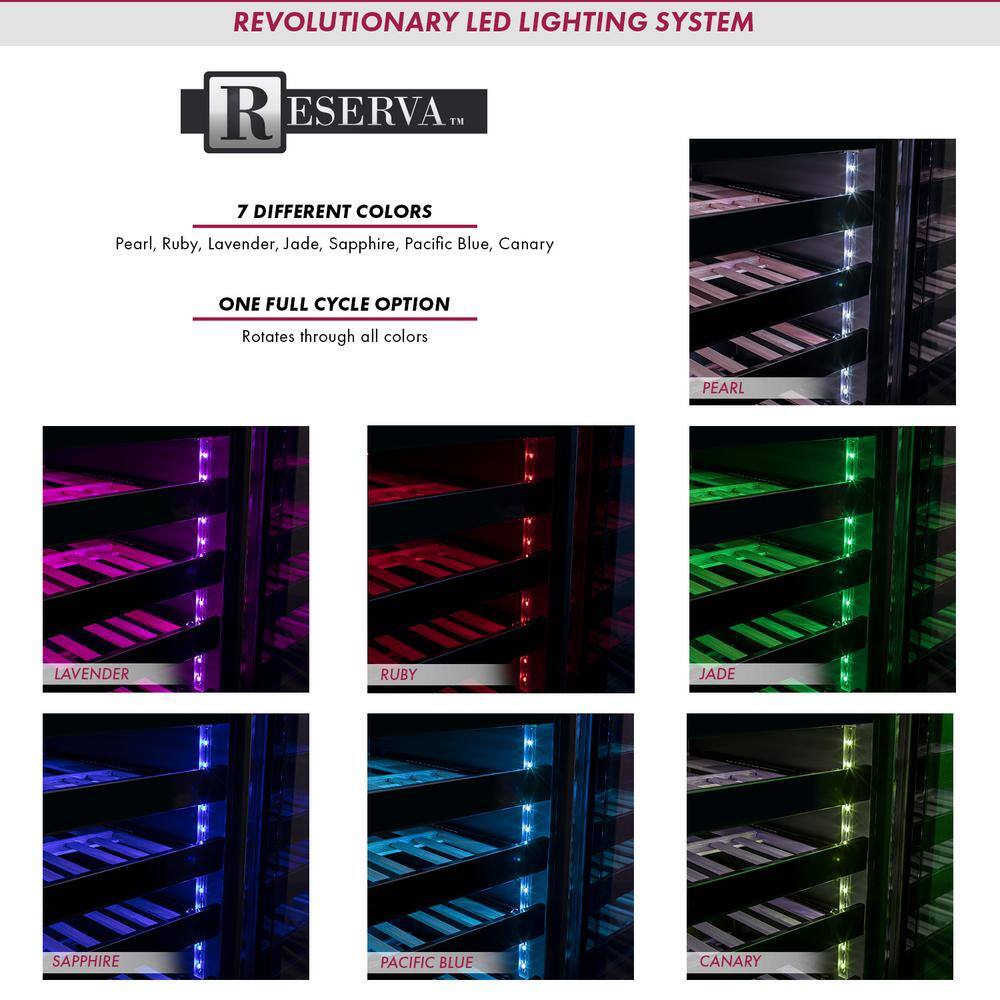 100-Bottle Black Stainless Steel Dual Zone Wine Refrigerator