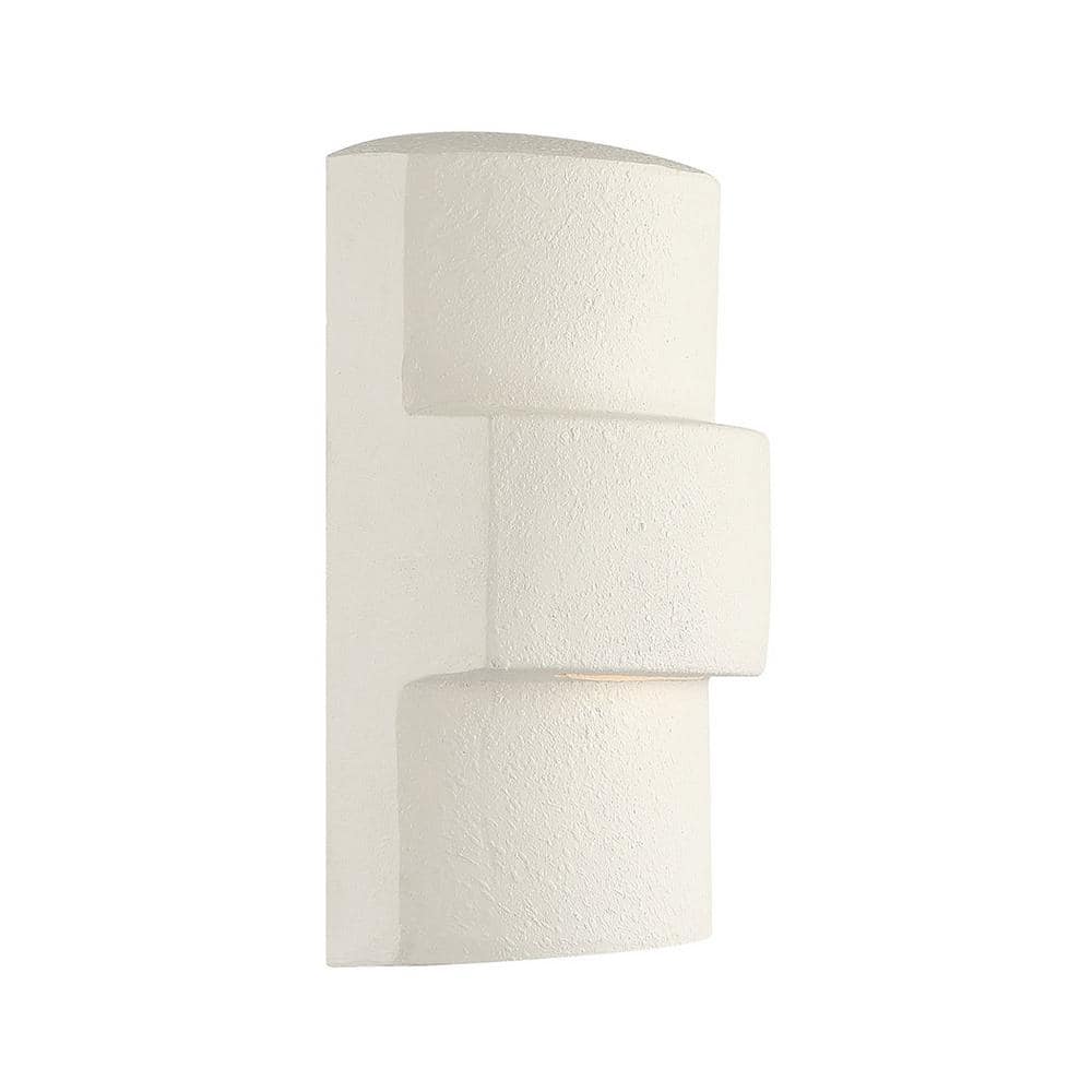 White Ceramic Dimmable Outdoor Pocket Wall Sconce