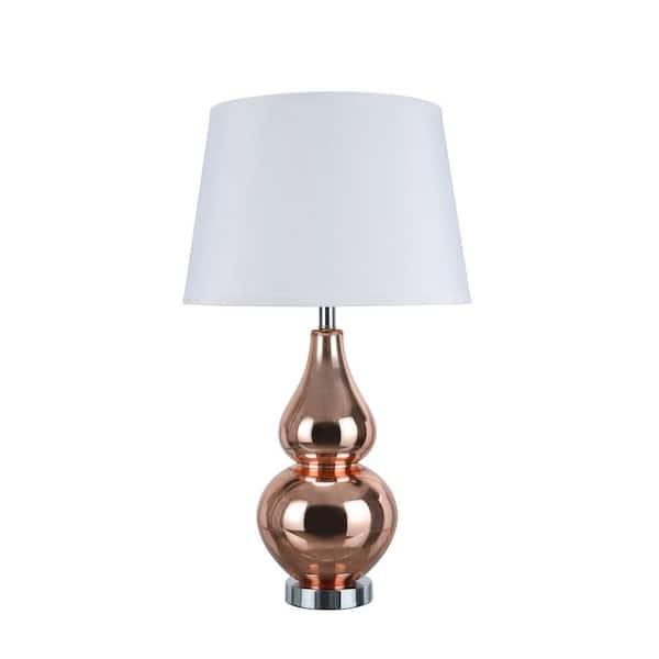 Red Copper Glass Table Lamp With, Red Table Lamp Shades Uk