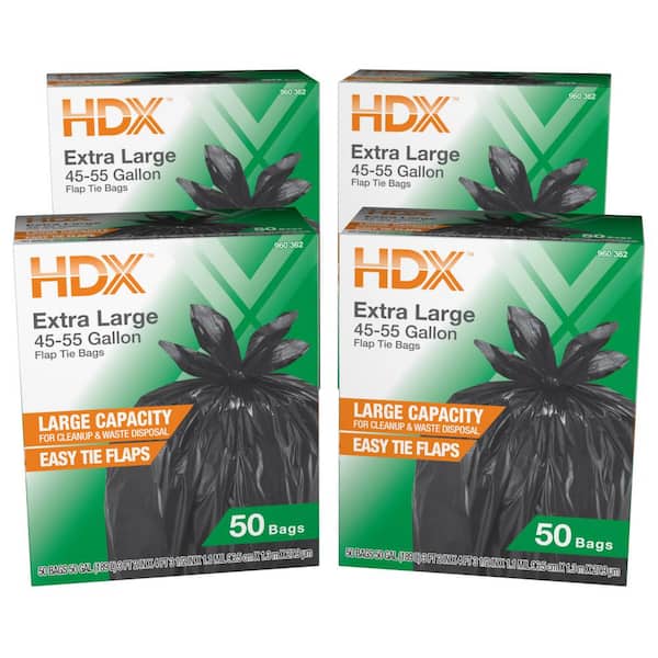 HDX 50 Gallon Wave Cut Extra Large Trash Bags (50-Count) HD50WC050B - The  Home Depot