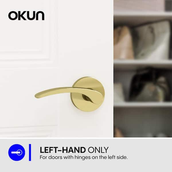 Okun Brook Metal Brushed Champagne Gold Dummy Door Handle with