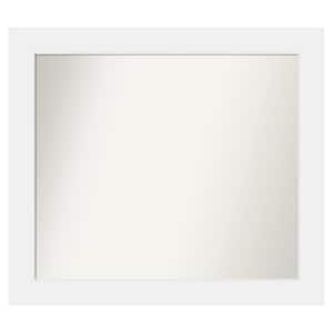 Corvino White 33 in. x 29 in. Custom Non-Beveled Matte Wood Framed Bathroom Vanity Wall Mirror