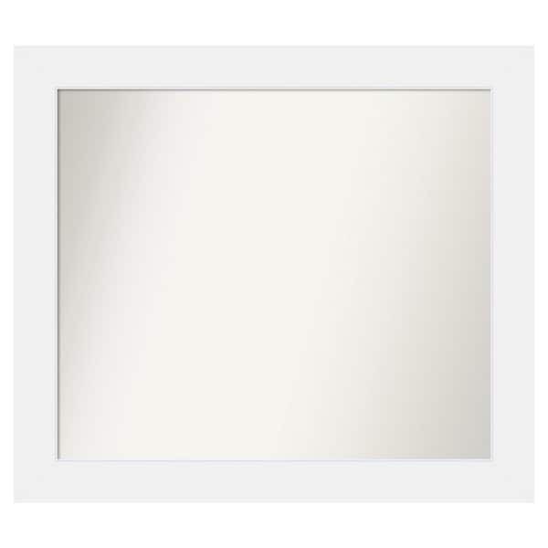Amanti Art Corvino White 33 in. x 29 in. Custom Non-Beveled Matte Wood Framed Bathroom Vanity Wall Mirror